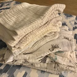 Muslin Burp Cloths And Swaddle Blankets