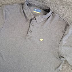 Jack Nicklaus L Polo Golf  Shirt Gray Short Sleeve Golden Bear Logo