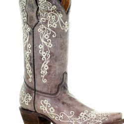 CORRAL GIRLS' SCROLL EMBROIDERY WESTERN BOOTS