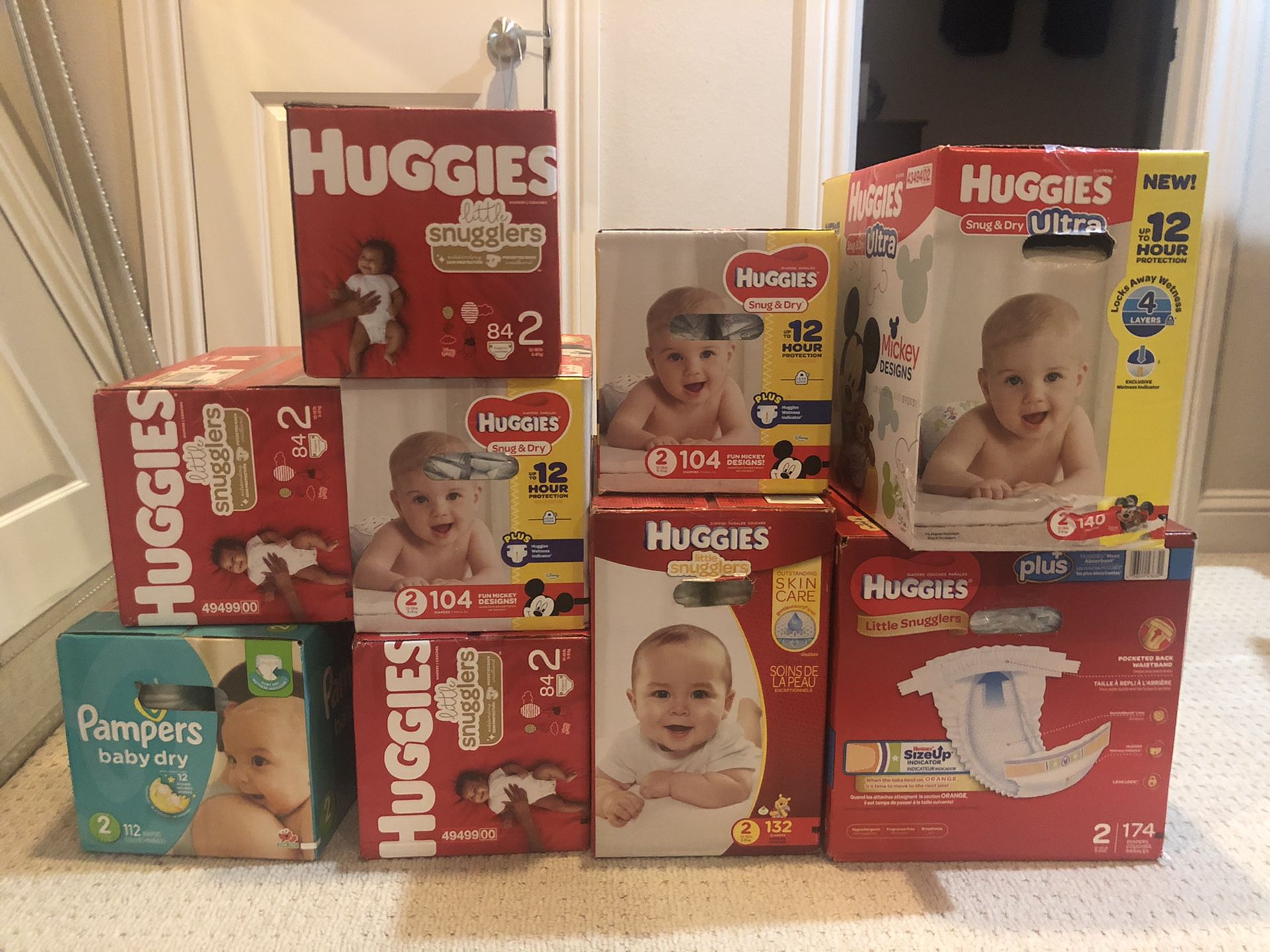 Brand new, unopened Size 2 diapers for sale (non-negotiable) - UPDATED