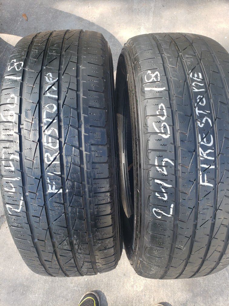 2 Used Tires 245 60 18  Firestone 