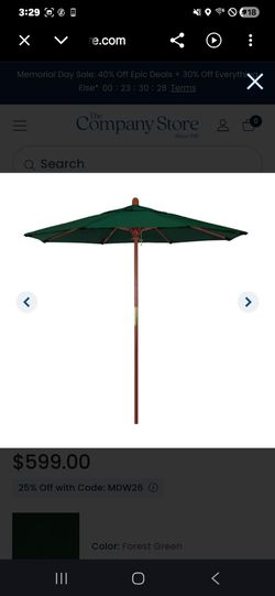Hunter green porch umbrella