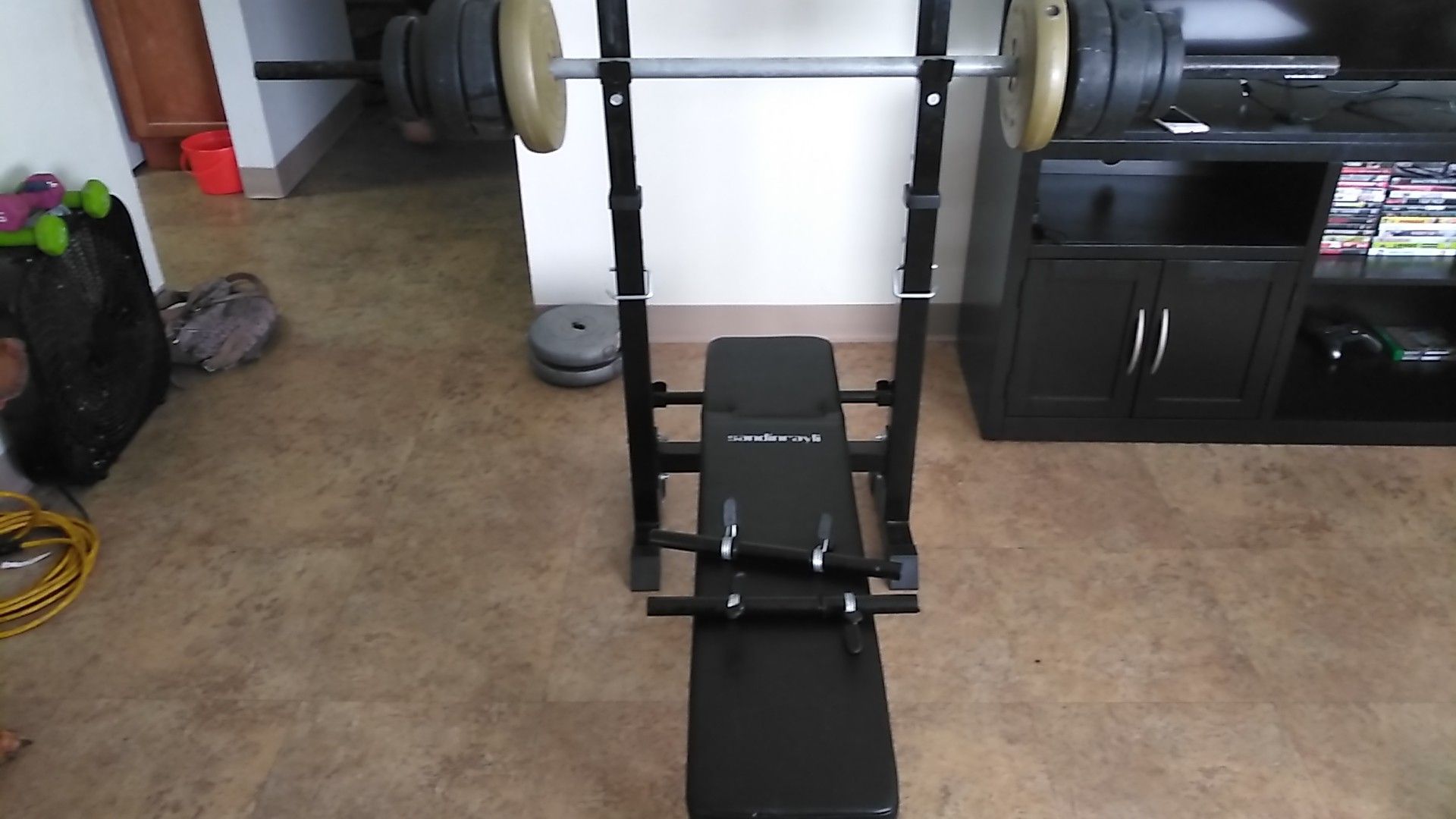 Work out bench and weight set