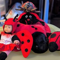 Ladybug Doll And Ladybugs