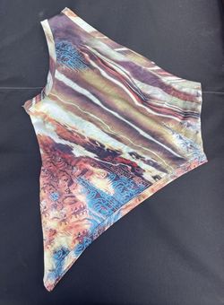 Asymmetrical Abstract Print Top