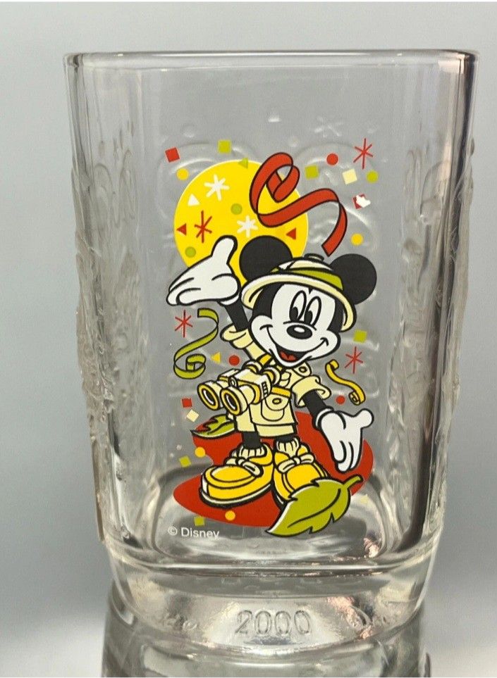 Vintage Y2K McDonald’s Walt Disney World "Animal Kingdom" Glass Mickey Mouse