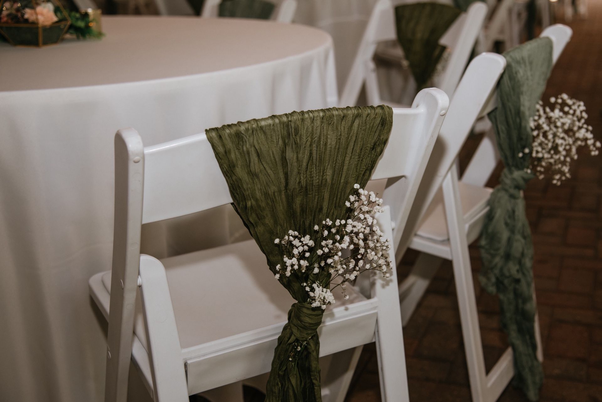 Chair Sashes - Cheesecloth, Olive Green And Sage Green