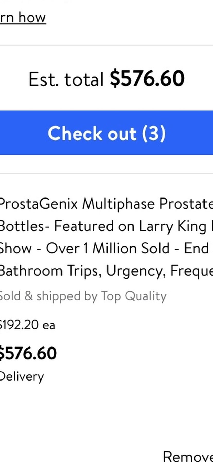ProstaGenix Multiphase Prostate Supplement -3 Bottles- Featured on Larry King Investigative TV Show - Over 1 Million Sold - End Nighttime Bathroom Tr