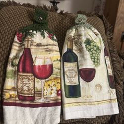 Handmade Wine Themed Towels On Full Towel 