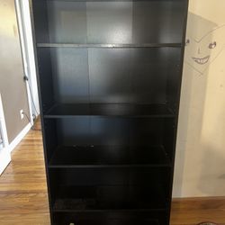 Black Bookcase- 5 Shelves