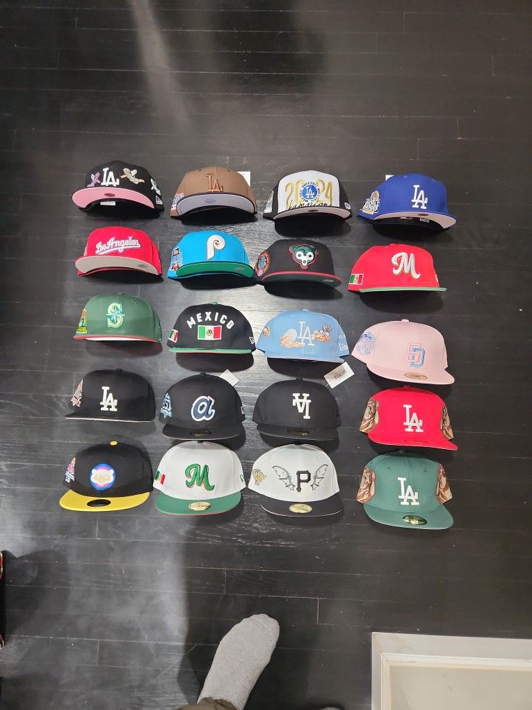 MLB SIZE 7 1/4 FITTED HATS VARIOUS STYLES AND TEAMS ONLY $15 EACH