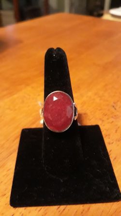 Natural 21ct. Ruby silver ring