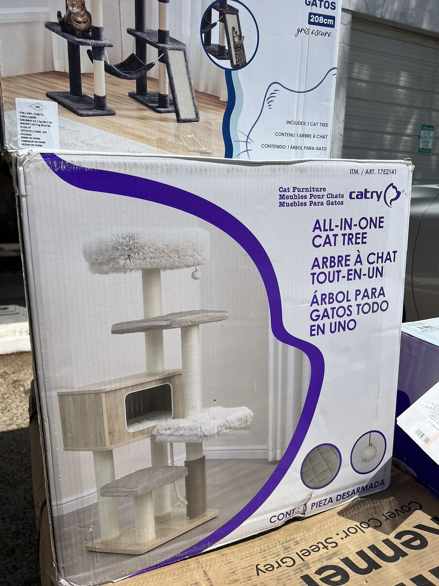 Catry Kasio 55 inch Cat Tree, With 6 levels and Large Condo, Gray