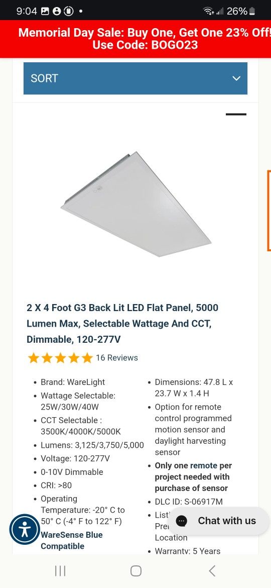 I Have 5 2x4 Flat Led Lights  & 4  2x2  LED Flat Lights 