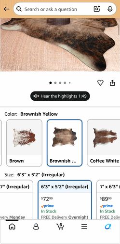 Easycozy Faux Cowhide Rug 5.2' x 6.3'