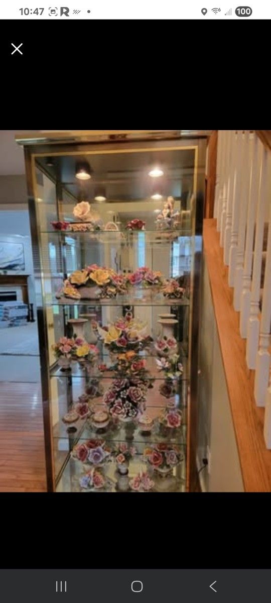 Capodimonte Floral Collection With Display Cabinet