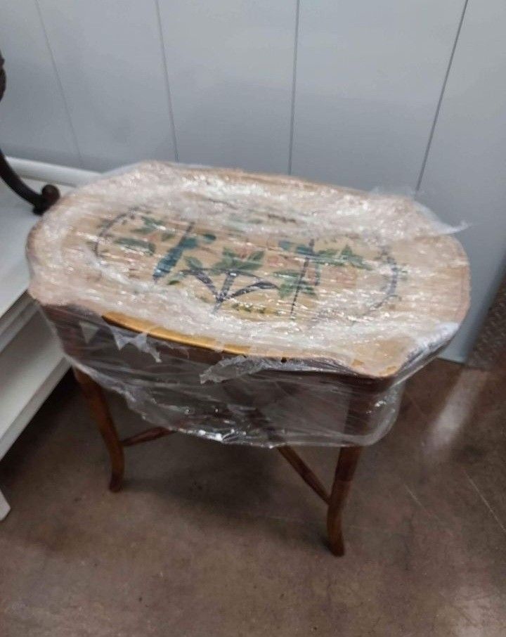 Wonderfully Decorative Bamboo and Hand Painted Tea Table