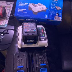 Impact Drill 3 Batteries And A Fast Charger In The Box Still 
