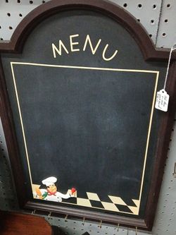 Chef chalkboard food menu