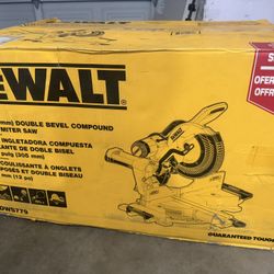 DEWALT 15 Amp Corded 12 in. Double Bevel Sliding Compound Miter Saw, Blade Wrench and Material Clamp