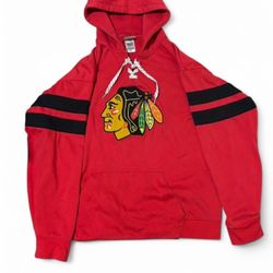 Chicago Blackhawks Official NHL Hockey style Hoodie with logo embroidered style (textured)