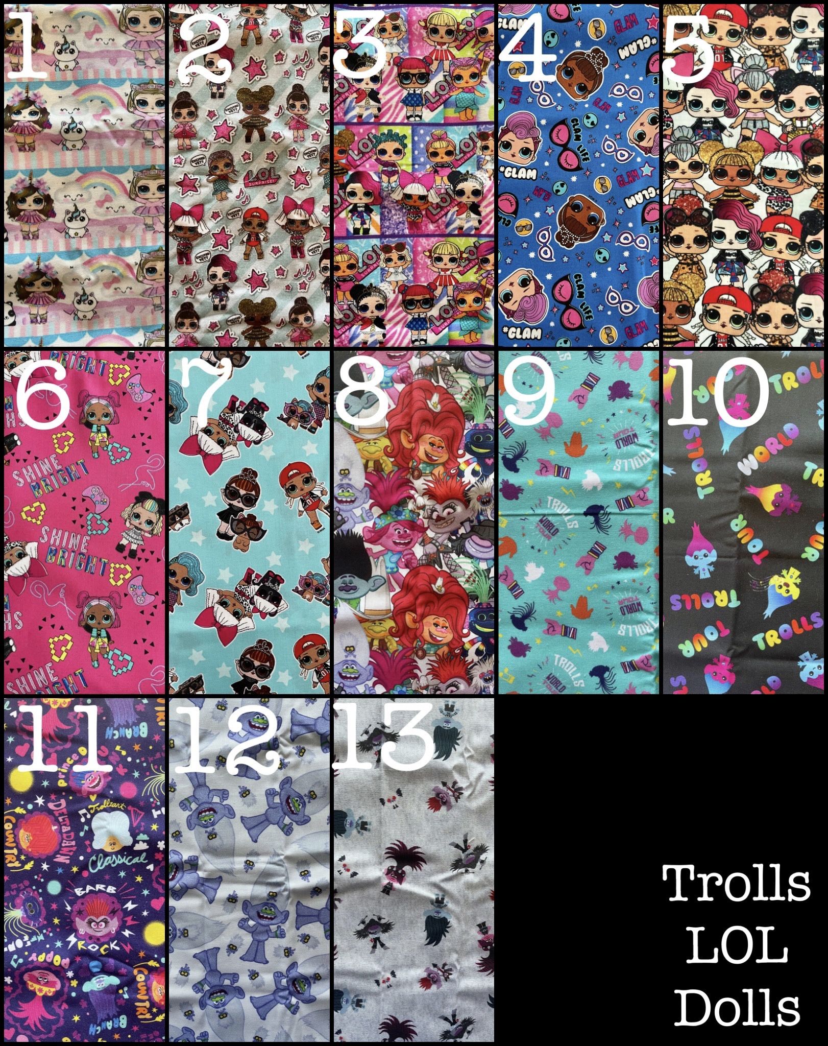 Trolls Poppy Branch Guy Diamond Rock Trolls LOL Surprise Dolls Face Masks Covers