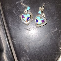 2 Pair Earrings or 1 Pair Earrings and 1 Pendant  $75.00,Turquoise,Opal Sterling Silver Assortment  Native American Made By Hand