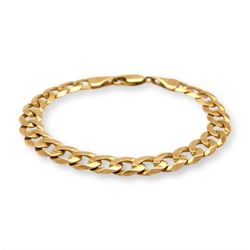 Designs 14K Yellow Gold Curb Link Bracelet🤙🏽🥰  A striking 14K gold curb link bracelet measuring 7".width is 7.5 mm weight is 11.32 gram  For sale $