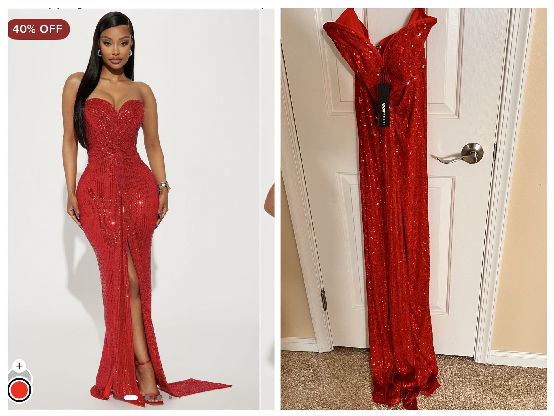 Red Sequins Gown size Medium