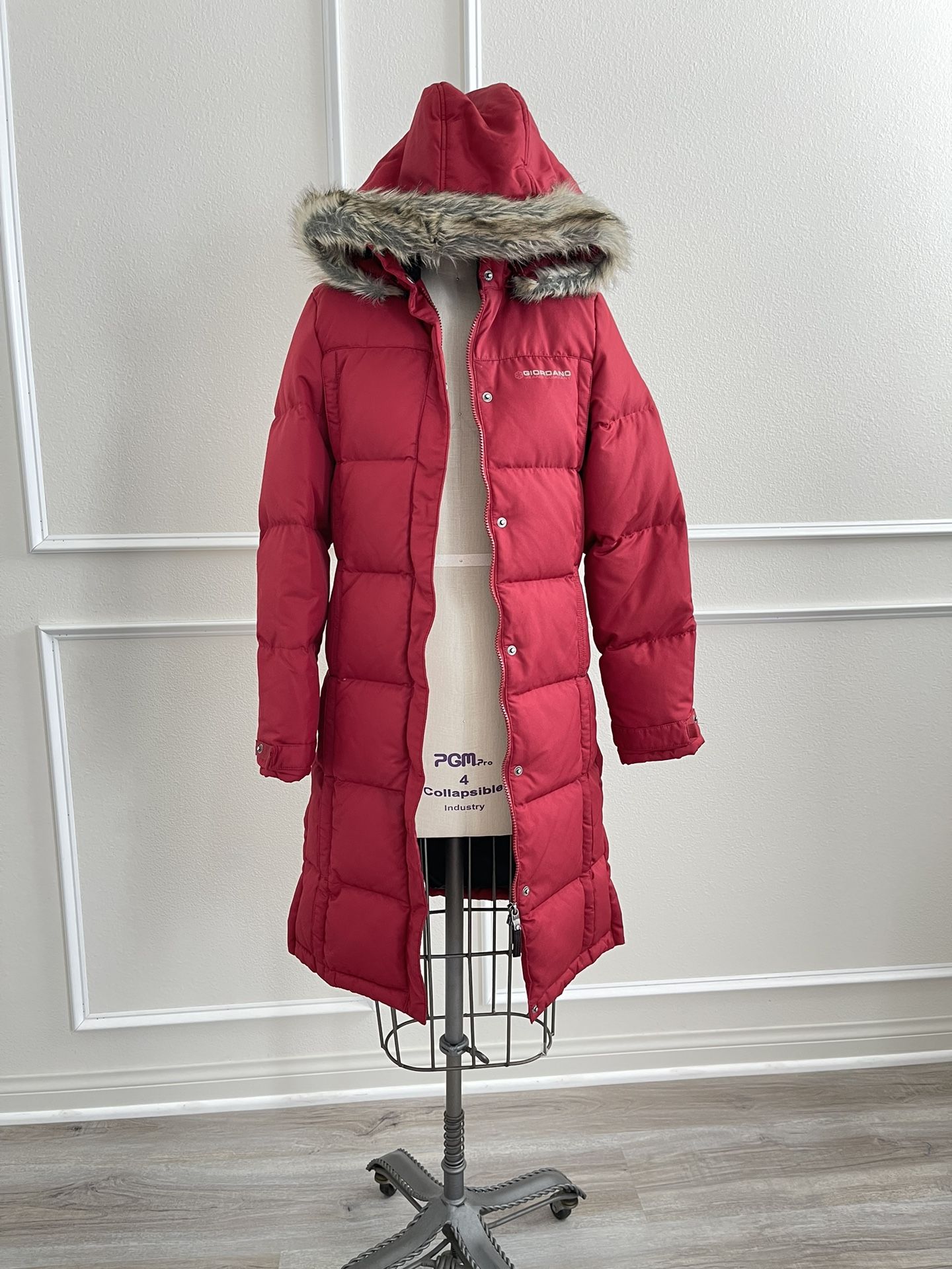 Women’s Red Down Winter Puffer Coat Jacket Size XS/Small