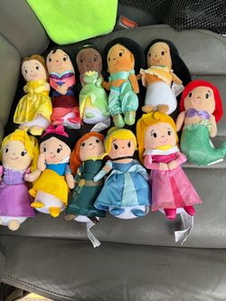 Plush Disney Princess Stylized Mini 6” Bean Plush Lot