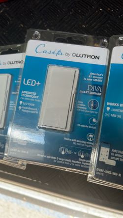 Diva Smart Dimmer Switch for Caseta Smart Lighting, 150-Watt LED, White (DVRF-6L-WH-R)
