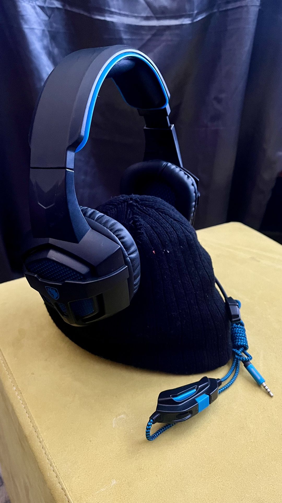 Sades SA-807 Gaming Headset Black Blue  Pc Xbox  Laptop Mic Muted Headphones 