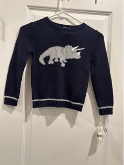 Red Truck Moving Company Toddler Boys Dark Blue Rhinoceros Sweater – Size 4 – Brand New w/ Tags