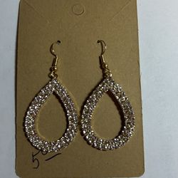 Hoop Dangle Crystal Earrings