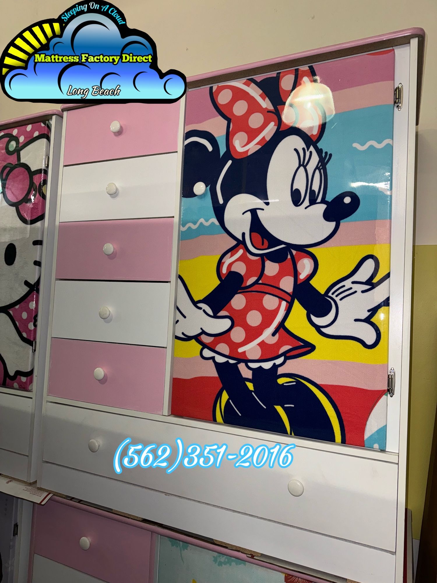 Minnie Mouse Closet White Wardrobe New Kids Dresser