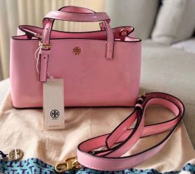 Tory Burch Pink Patent Leather Tote Bag