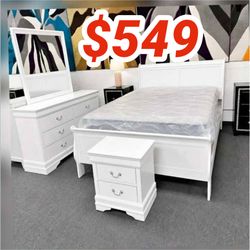 White Queen 4pc bedroom set $549 only