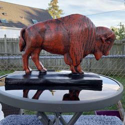 The Red Buffalo Statue