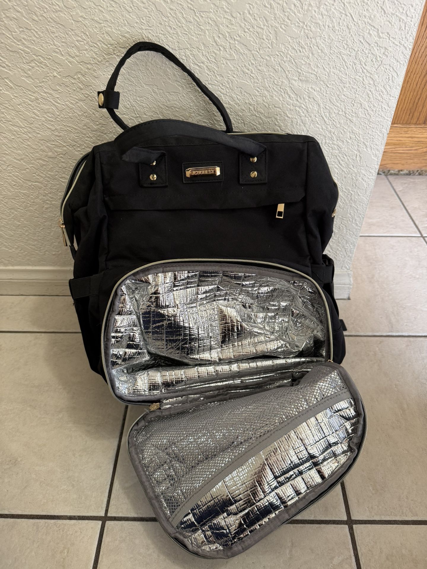 Black Backpack With Insulated Front Pocket