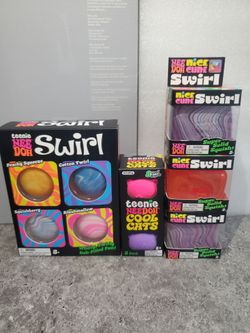 Authentic needoh Swirl, nice cube swirl & cool cats 3 pack