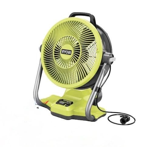 RYOBI 18V Hybrid WHISPER 12 in. Misting Air Cannon Fan (Tool Only) New SOLO HERRAMIENTA