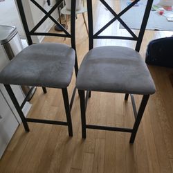 Metal Bar Chairs - Two 