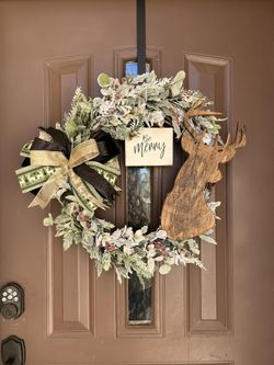 20 Inch Grapevine Winter Deer Wreath