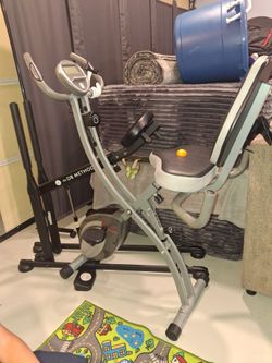 Exercise bike and squat machine