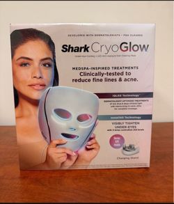 Shark CryoGlow Under eye Cooling+ LED Anti-Aging & Skin Clearing Mask Brand New in Sealed Box
