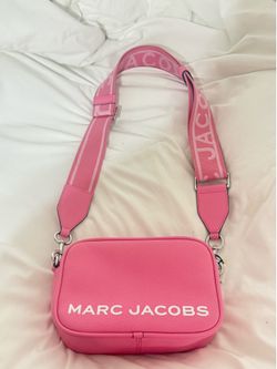 Marc Jacobs The Snapshot crossbody Pink Pebbled Leather with Logo Strap
