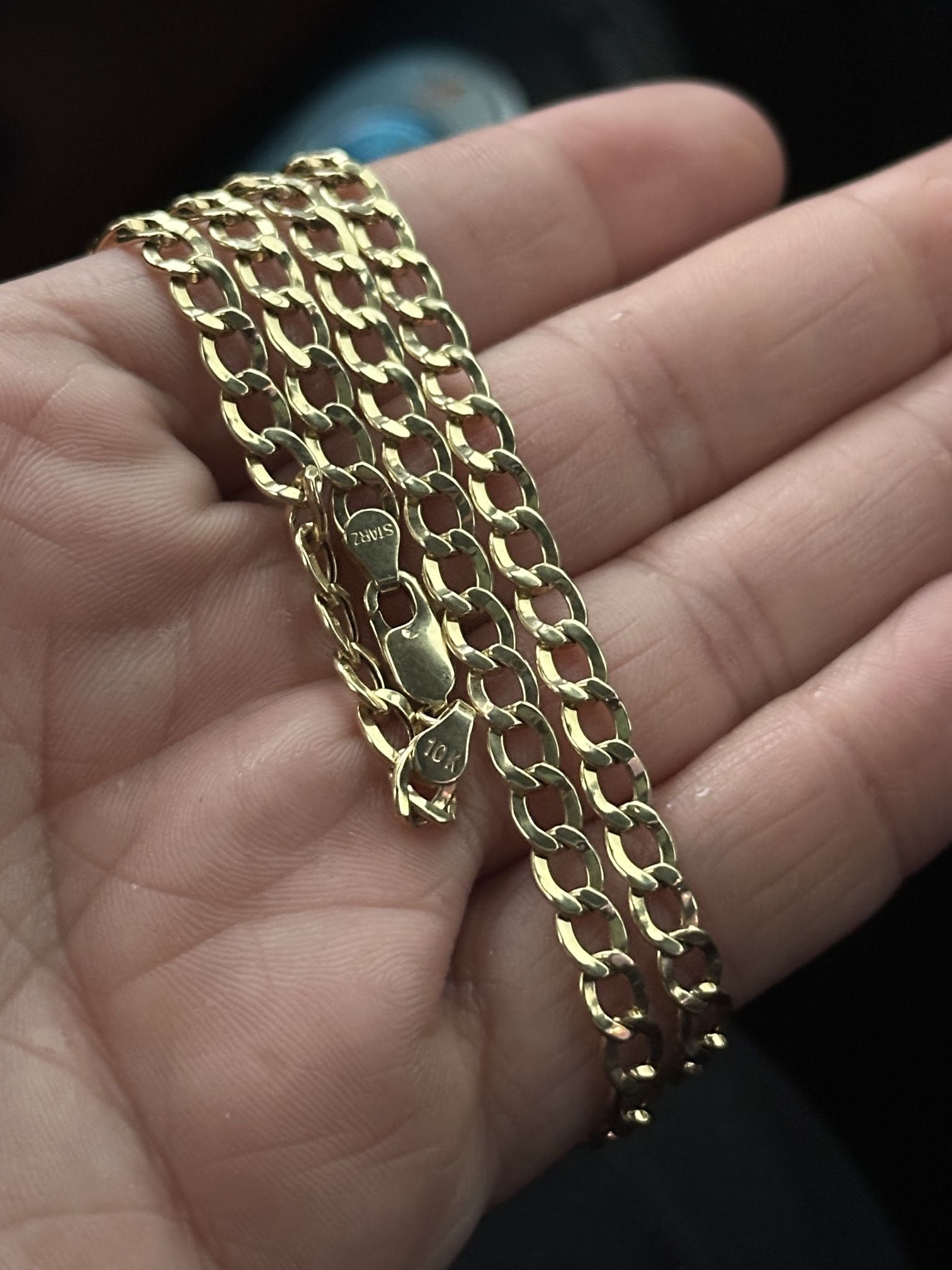 Solid 10K Gold Curb Cuban Chain