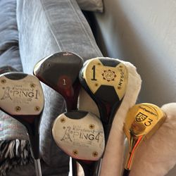 Mint Condition Antique Golf Clubs Ping Hogan Gold Plated And More 