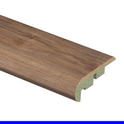 Lakeshore Pecan 3/4 in. Thick x 2-1/8 in. Wide x 94 in. Length Laminate Stair Nose Molding By Zamma